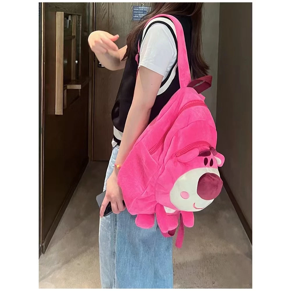 (COD) Tas Ransel Disney Plushie Karakter Lotso Monster Backpack Bulu Lucu Wanita Remaja Tas Ransel boneka Tas Ransel Anak Cute Korean Style By Chikoisme tas sekolah TK