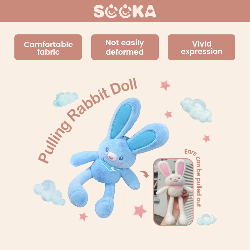 SOOKA Boneka Kelinci Tarik - Boneka kelinci lucu yang dapat ditarik , bisa dijadikan sebagai gantungan kunci dan gantungan tas SK-GDG1131