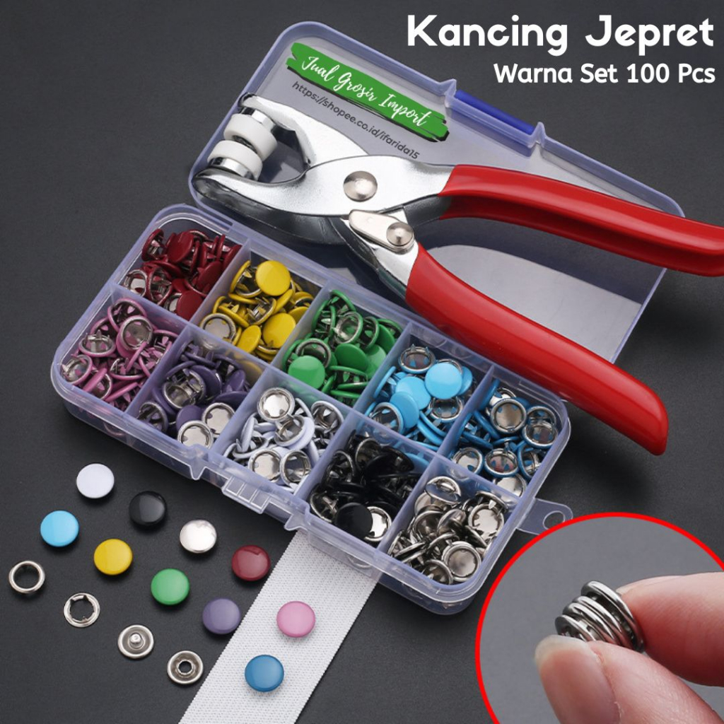 Tang Alat Pasang Press Kancing Jepret Cetet 100 Pcs Anti Karat