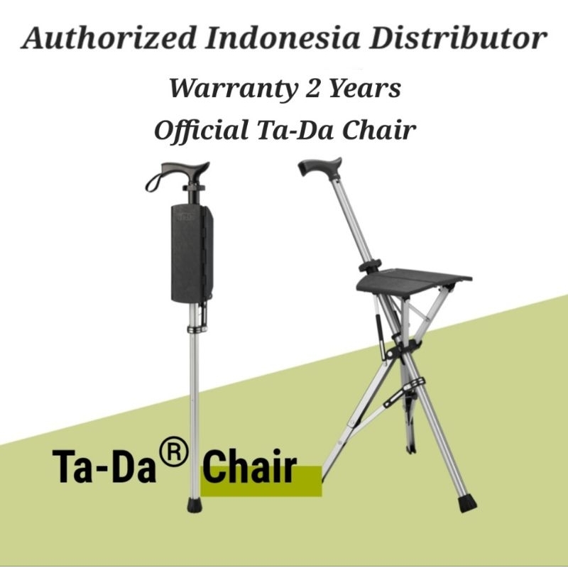 [GARANSI 2 TAHUN RESMI] TaDa® Chair - Tongkat Jalan, Duduk Exclusive, Tongkat Sholat & Travel