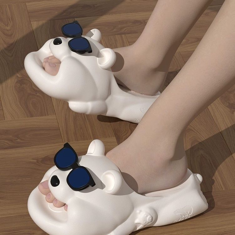 Lucu Kartun Kacamata Beruang EVA Sandal dan Sandal Wanita Musim Panas Pakaian Luar Menginjak Kotoran Perasaan Rumah Dalam Ruangan non-slip sandal Pria